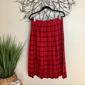 Vintage pleated midi skirt PENDLETON red plaid